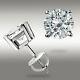 1.00 Ct. Round 14k White Gold Stud Earrings Withscrew Back Pierced 5mm Great Deal