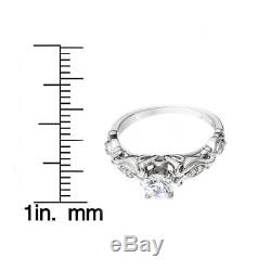 1/2ct Vintage Round Diamond Solitaire Engagement Ring 14K White Gold
