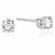 1/3 Cttw Certified Round Diamond Stud Earrings 14k White Gold With Screw-backs
