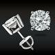 1.50 Ct Round Cut Solitaire Stud Earrings Lab D Ideal Screw Back 14k White Gold