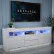 1.6m High Gloss Tv Unit Stand Cabinet Sideboard Cupboard Free Led Lights
