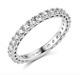1.75 Ct Round Real 14k White Gold Eternity Pavé Anniversary Wedding Band Ring