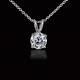 1 Carat Round Solitaire Pendant Necklace Cable Chain Solid 14k Real White Gold
