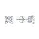1 Ct Princess Cut Earrings Studs Real Solid 14k White Gold Screw Back Basket