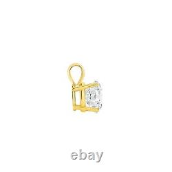 1 Ct Round Brilliant Cut Solid 14K Yellow Gold Solitaire Pendant 18 Necklace