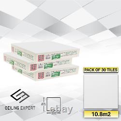 10.8m2 Suspended Ceiling Vinyl Wipeable 595x595 EasyClean 600x600 30 Tiles Pack