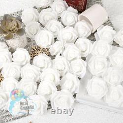 100/500 Foam Mini Roses WHOLESALE Heads Buds Small Flowers Wedding Home Party UK