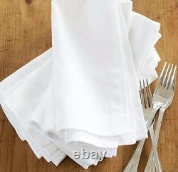 100 X White Cotton Napkin Table Linen Dinner 100% Egyptian Hotel Wedding 300TC