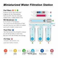 100GPD 6 Stage Alkaline Reverse Osmosis Drinking Water Filter System Purifier