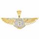 10k Yellow Gold Diamond Bentley Pendant Mens Flying B Logo Wing Charm 0.59 Ct