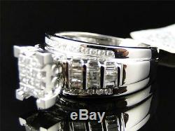 10k Ladies White Gold Princess Cut Diamond Engagement Wedding Bridal Ring 1 Ct