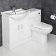 1150mm Toilet And Bathroom Vanity Unit Combined Basin Sink Furniture Gloss White