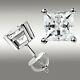 2.00 Ct. Princess Cut Stud Earrings Withscrew Back 14k White Gold Ideal