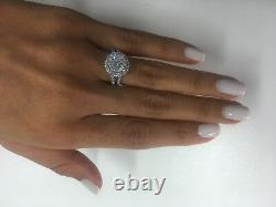 2.00 Ct Round Cut D/si1 Halo Diamond Solitaire Engagement Ring 14k White Gold