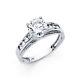 2.5 Ctw Round Brilliant Cut Engagement Wedding Ring Trellis Real 14k White Gold