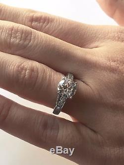 2.5 CTW Round Brilliant Cut Engagement Wedding Ring Trellis Real 14K White Gold
