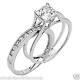 2 Ct Princess Cut 2 Piece Engagement Wedding Ring Band Set Solid 14k White Gold
