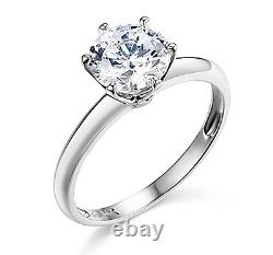 2 Ct Round Cut Solitaire Engagement Wedding Promise Ring Solid 14K White Gold