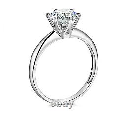 2 Ct Round Cut Solitaire Engagement Wedding Promise Ring Solid 14K White Gold
