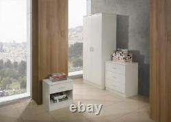 2 Door Double Wardrobe In White Bedroom Furniture Storage Cupboard