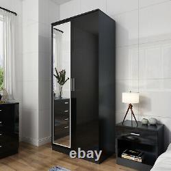 5ft 10ins & Storage Up to 1780mm Mirrored x 3 Sliding Wardrobe Doors wide