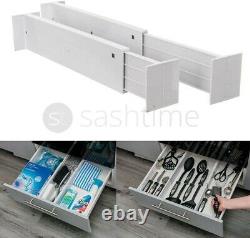 2 x Drawer Dividers Partition Spring Loaded Expandable Kitchen Bedroom Organiser