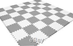 20Pc Large Grey White Kids Playmat Floor Matting Foam Garden Fitness Nursery Mat