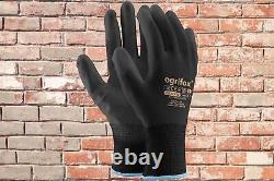 240 Pairs Of Brand New Black Nylon PU Safety Work Gloves