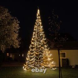 2m-4m Noma Starry Nights Christmas Pre Lit White & Warm White Outdoor Pole Tree