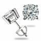 3.0 Ct Round Cut Basket Screw Back Lab Diamond Earrings Solid 14k White Gold