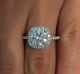 3.00 Ct Round Cut D Vs1 Cushion Halo Diamond Engagement Ring 14k White Gold