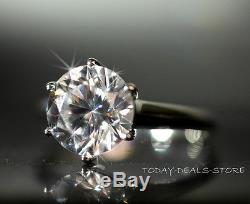 3.00ct Solitaire Ring Engagement Round Cut Solid 14k White Gold Promise