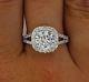 3.50 Ct Split Shank Round Cut Halo Diamond Engagement Ring Si1 D White Gold 14k