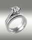 3.72ct Princess Cut Engagement Ring W Matching Wedding Band 14k Solid White Gold