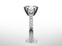 3 Carat Round Cut D VS2 Diamond Solitaire Engagement Ring 14k White Gold