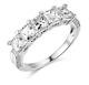 3 Ct Princess Cut Real 14k White Gold 5-stone Wedding Anniversary Band Ring