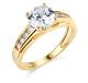3 Ct Round Brilliant Cut Engagement Wedding Ring Trellis Real 14k Yellow Gold