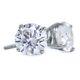 3 Ct Round Cut Stud Diamond Earrings In Solid 14k White Gold Screw Back Studs