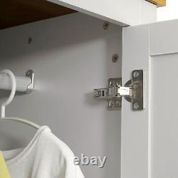 3 Door 2 Drawers Wardrobe With Shelves Storage & Hanging Rail Bedroom Furniture