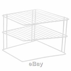 3 Tier White Corner Kitchen Plate Rack Cupboard Shelf Insert Tidy Organiser New