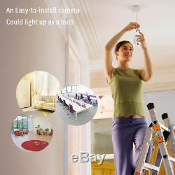 360°HD Wifi Bulb Hidden IP Camera Panoramic Home Security Spy Cam Light LED Bulb