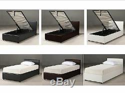 3ft Single Ottoman Storage Bed Black Brown White With Mattress Options New