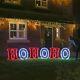 3m Outdoor Ho Ho Ho Light Up Led Christmas Silhouette Tinsel Motif Decoration