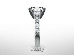 4 Carat Round Cut D VS2 Diamond Solitaire Engagement Ring 14k White Gold