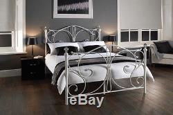 4FT6 Sherry Black or White Metal Bed Frame With Crystal Finials Now Avaibale