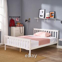 4FT6 Standard Double Bed Frame Solid Wooden Pine Fits Double Mattress 190x135 cm