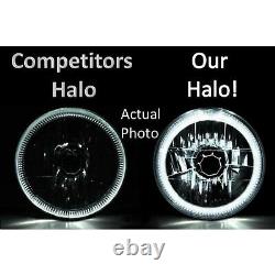 5-3/4 White LED Halo Halogen Light Bulb Headlight Angel Eye Crystal Clear Set