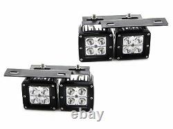 80W Dual LED Pods with Foglight Bracket/Wirings For Avalanche Silverado 1500 2500
