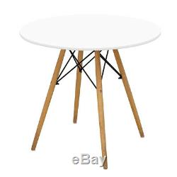 80cm Round Dining Table White And 4 Padded Tuilp Chairs Grey Set Kitchen Cafe UK