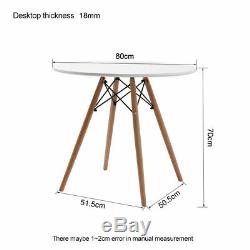 80cm Round Dining Table White And 4 Padded Tuilp Chairs Grey Set Kitchen Cafe UK